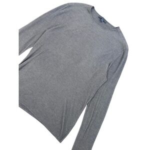 John Varvatos Men's Gray Silk Blend Ribbed Knit Crew Neck Sweater Size L